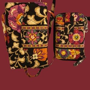 Vera Bradley  Crossbody  Wallet And Phone Case Wallet Set